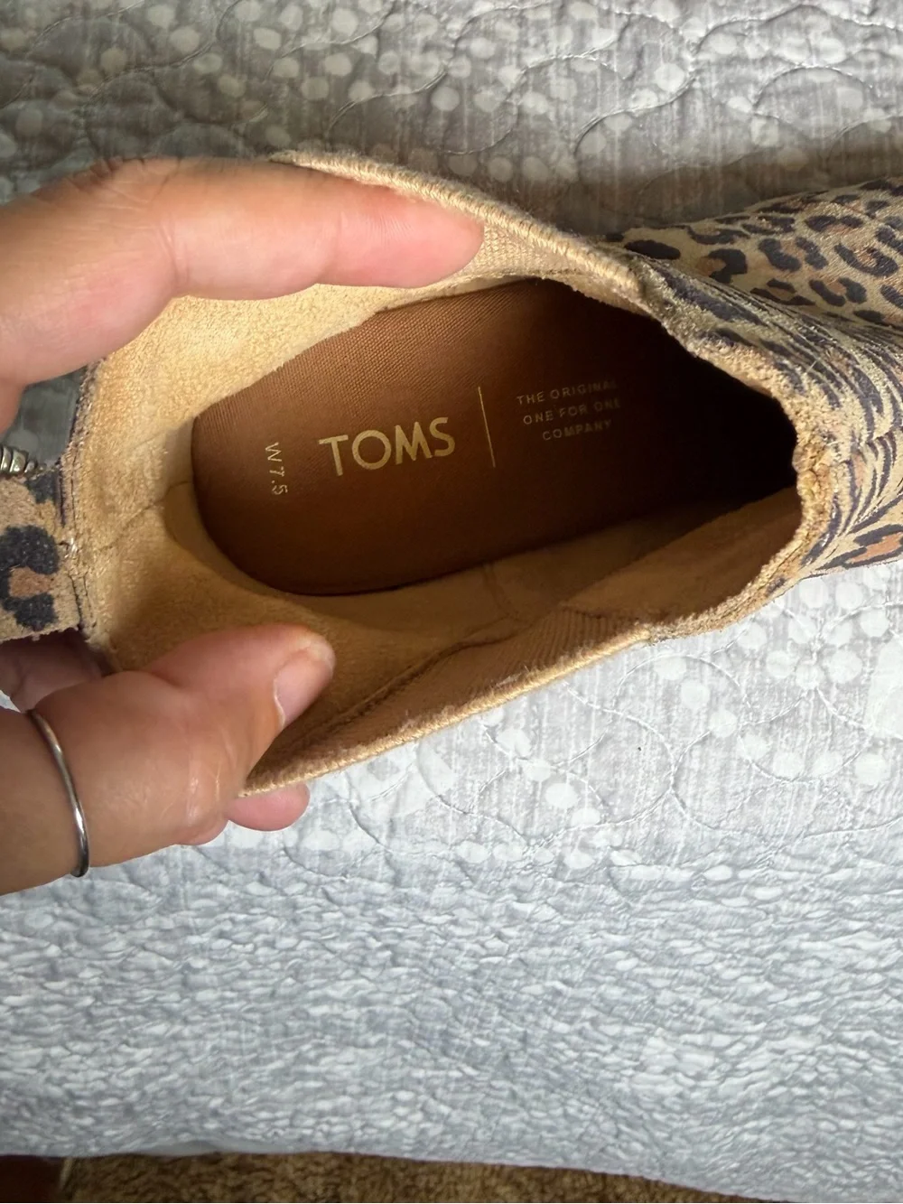 Toms Leopard Print Wedge Booties, women’s size 7.5.